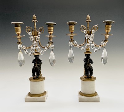 Lot 60 - A pair of French bronze and gilt bronze...