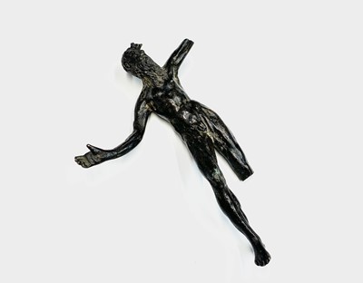 Lot 216 - A bronze figure of a bearded naked man. Height...