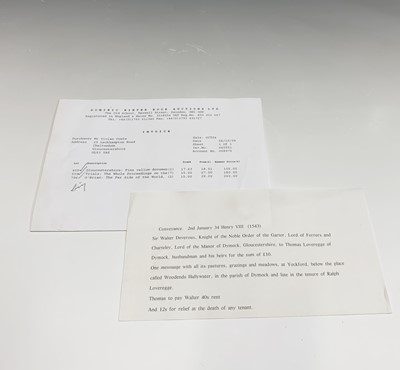 Lot 1445 - EARLY MANUSCRIPT DOCUMENT. Conveyance. 2nd...