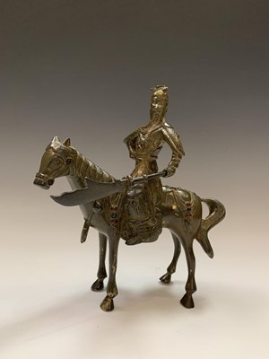 Lot 143 - A Japanese bronze figure of a samurai warrior...