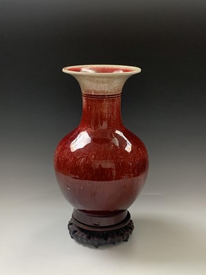 Lot 29 - A large Chinese sang de boeuf porcelain vase,...