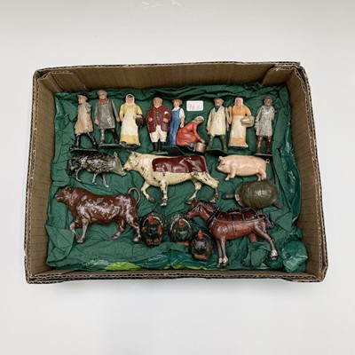 Lot 580 - Lead Farm - 9 farming characters & 9 animals,...