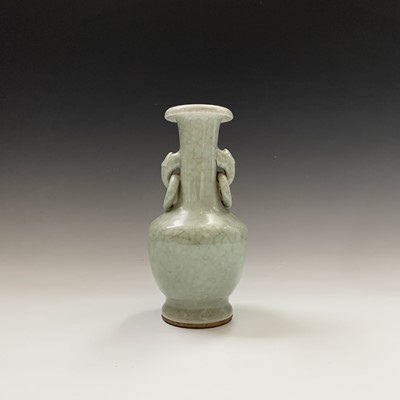 Lot 175 - A Chinese celadon crackle-glazed vase, early...