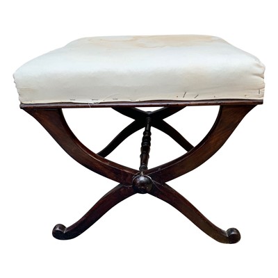 Lot 3404 - A Victorian mahogany stool, with a padded seat,...