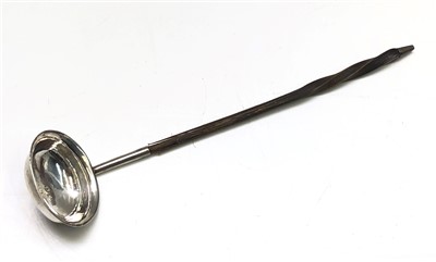 Lot 2007 - A small Georgian silver toddy ladle with...