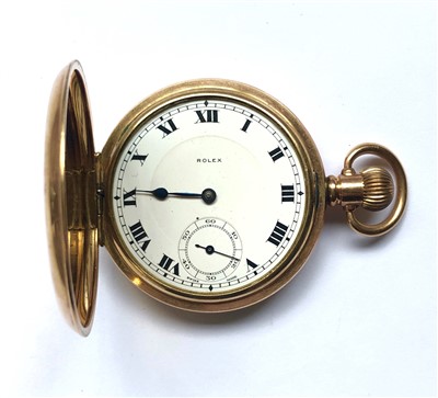 Lot 2409 - A gold plated full Hunter cased Rolex keyless...