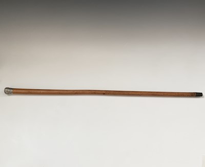 Lot 166 - A silver topped malacca walking cane, 19th...