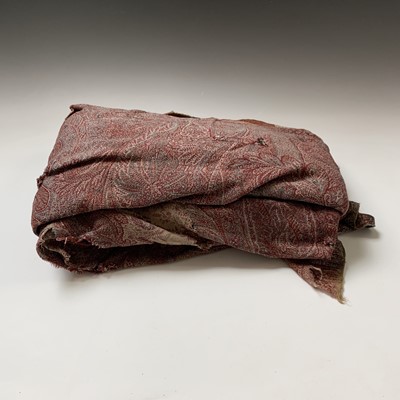 Lot 378 - A large woven paisley shawl, 255 x 164cm.