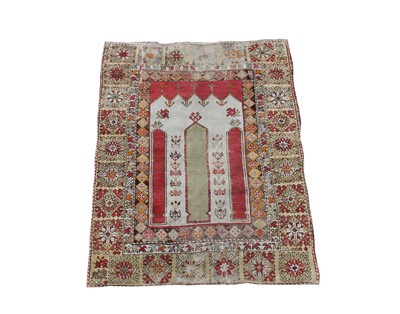 Lot 1208 - A Turkish prayer rug, circa 1900-1920, the...