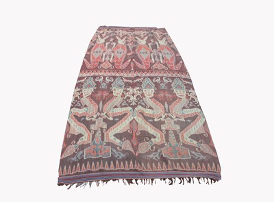 Lot 250 - A large cotton warp Ikat blanket, Sumba,...