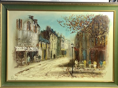 Lot 845 - John BAMPFIELD (1947) Street Scene Oil on...