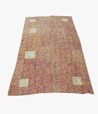 Lot 200 - A Chinese gold thread silk brocade wall...