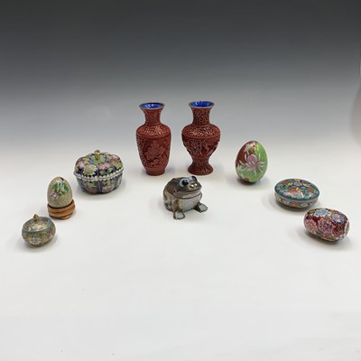 Lot 237 - Seven various cloisonne items, including jars...