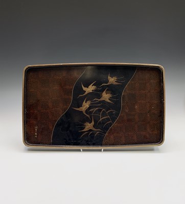 Lot 258 - A Japanese lacquered tray, 19th century,...