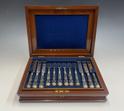 Lot 182 - A set of eighteen dessert knives and forks...
