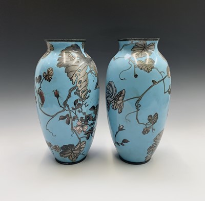 Lot 271 - A pair of Japanese cloisonne vases, 19th...