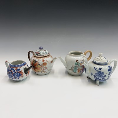 Lot 281 - Four Chinese porcelain teapots, 18th century.