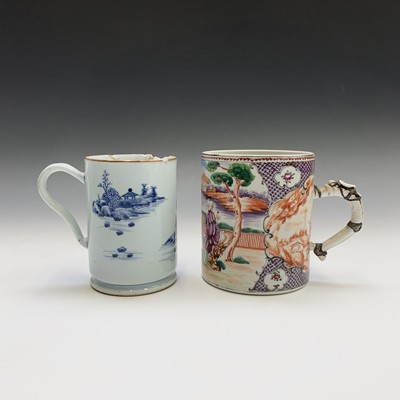 Lot 283 - A Chinese export porcelain tankard, 18th...