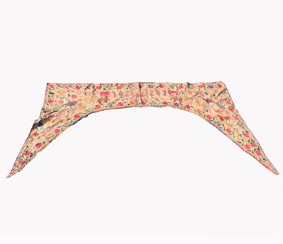 Lot 404 - An Indian embroidered door hanging, with a...