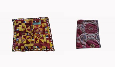 Lot 285 - An Ikat panel, Uzbekistan, 87 x 61cm and...