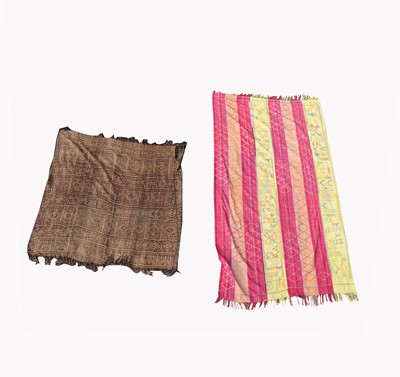 Lot 302 - An Indonesian Ikat cotton textile, the brown...