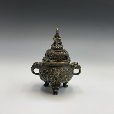 Lot 313 - A Chinese bronze koro, four character mark,...