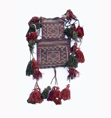 Lot 499M - An Afghan flatweave salt bag, 69 x 37cm.