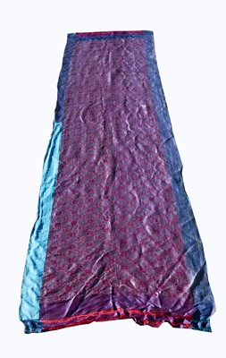 Lot 416 - A North Indian sari, the red ground with rows...