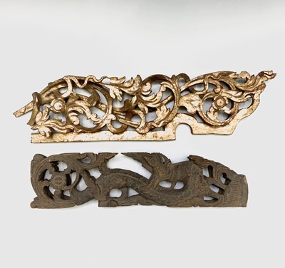 Lot 417 - A Burmese wood carving, length 41 cm and a...