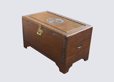 Lot 327 - A Chinese camphor wood chest, early 20th...
