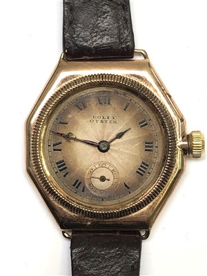 Lot 2572 - A Rolex Oyster gold trench style octagonal...