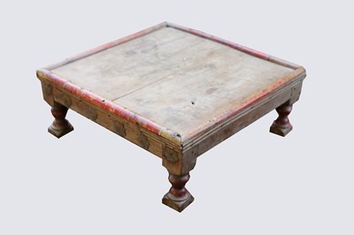 Lot 421 - An Indian low table, the frieze with mounted...