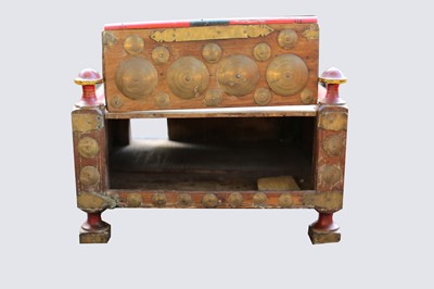 Lot 422 - An Indian low table, the lift up front with...