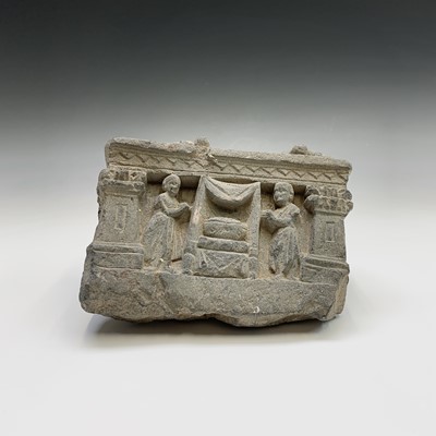 Lot 426 - A North West Pakistan (Gandara) carved grey...