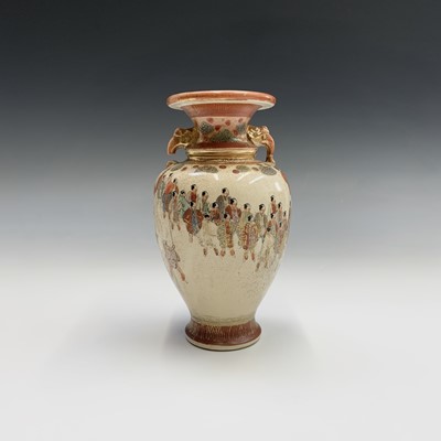 Lot 341 - A Japanese Satsuma vase, Meiji Period, with...
