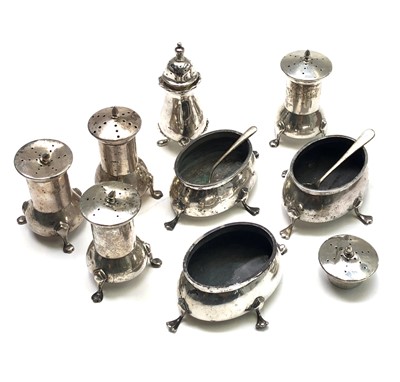 Lot 2017 - Various silver condiments, 9.5oz.