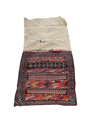 Lot 499W - A Persian saddle bag with flatwoven back, 50 x...