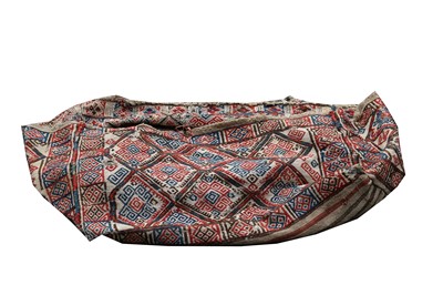 Lot 499Y - A flatwoven cradle storage bag, the ivory...