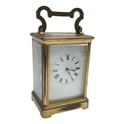 Lot 3004 - A brass carriage clock, height 13.5cm.