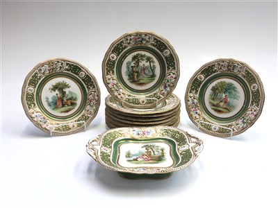 Lot 1020 - A 19th century Samuel Alcock porcelain dessert...