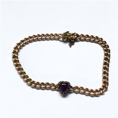 Lot 2421 - A high purity gold curb link bracelet, at the...