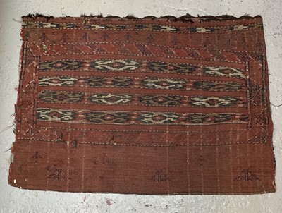 Lot 498B - A Turkoman flatwoven storage bag, with...