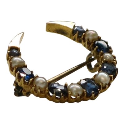 Lot 2780 - A late Victorian sapphire and pearl gold...