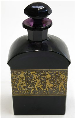Lot 991 - A Moser purple glass scent bottle decorated...
