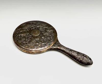 Lot 37 - A Chinese silver hand mirror, 19th century,...