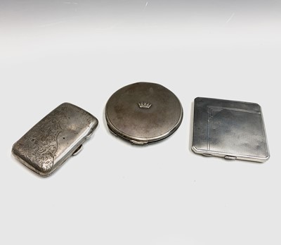 Lot 65 - A silver small cigarette case and two silver...