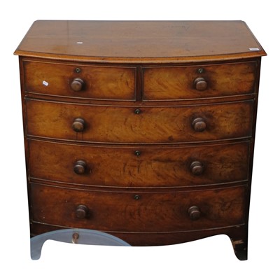 Lot 3303 - A Victorian mahogany bow front chest of...