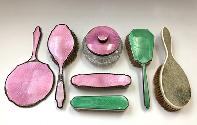 Lot 51 - A cut-glass powder bowl the silver lid with...