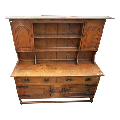 Lot 3326 - An Arts and Crafts oak dresser, stamped 'HEAL...