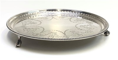 Lot 2055 - A James Dixon & Sons engraved silver salver on...